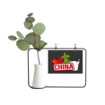 thumbnail image 1 of China Map Red China Town Metal Picture Frame Cerac Vase Decor, 1 of 3