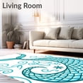 thumbnail image 2 of ODIKA 8'x10' Machine Washable Non-Slip Area Rug, Mermaid Scales Ocean Waves Underwater Adventure Decorative High Traffic Rug, Blue, 724017, 2 of 7
