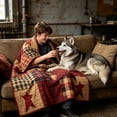 thumbnail image 6 of Gallickan Independence Day Star Plaid Print Flannel Blanket C 51x59in, Patriotic Throw Blanket, 1pc, 6 of 6