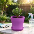 thumbnail image 4 of Fareti 5.5 Inch Plant Pots, Small Flower Pots for Indoor Plant Pot Succulent Pot with Drainage Planters for Indoor Plants, Violet, 4 of 5