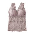 thumbnail image 2 of Women Lace Bra Camisole Crochet Floral Padded Tank Top Flower Bra Vest Bustier Crop Top Wireless Underwear With Chest Pad, 2 of 6