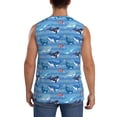 thumbnail image 4 of Kdxio Blue Fish for Men's Muscle T-shirt,Sleeveless for Workout Running Athletic Gym Lounge Casual, 4 of 7