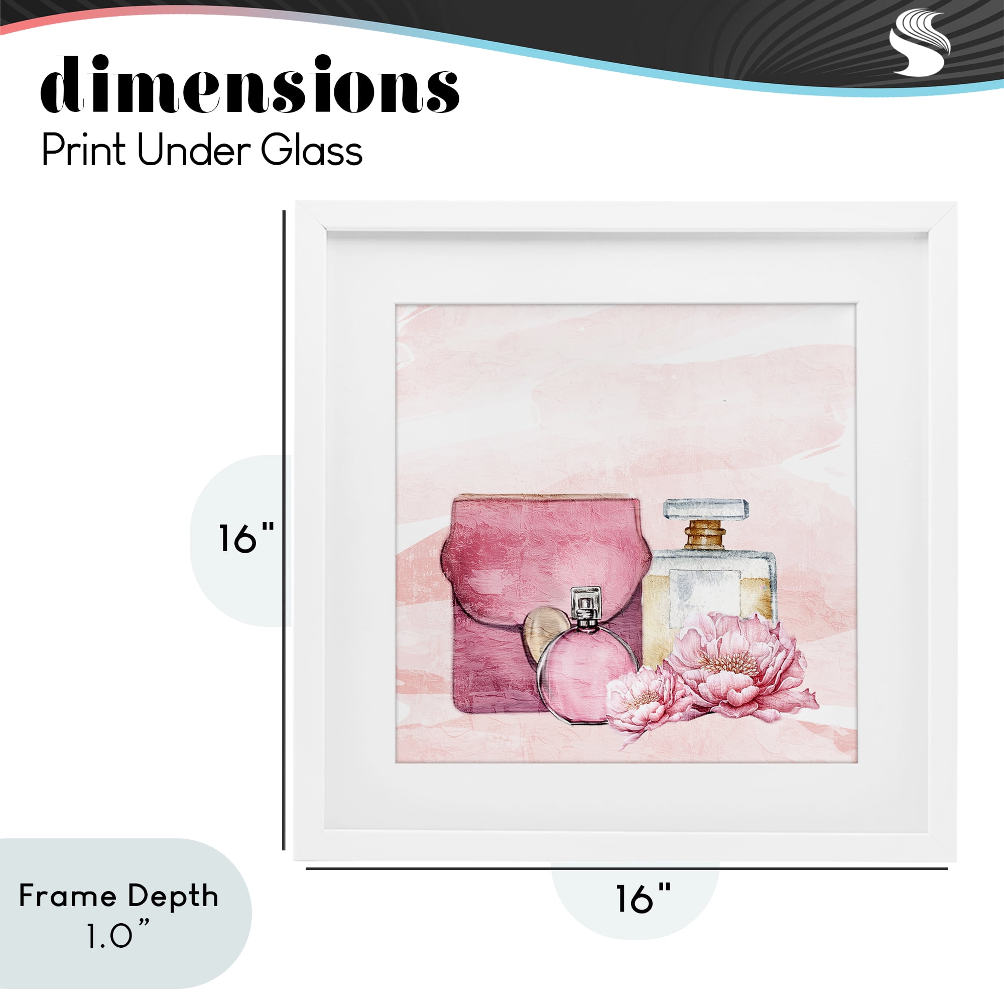Stupell Industries Blush Glam Time Collection White Framed Print Under Glass, design by Kim Allen