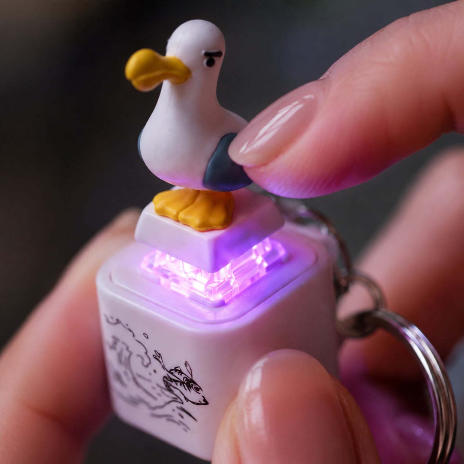 Seagull “MINE!” Talking Keychain with Real Seagull Sound & Flashing LED Light, Portable Novelty, for Coworkers & Adults (1PC)