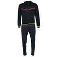 thumbnail image 5 of Mens Athletic Tracksuit Set 2-Piece Zip Up Jacket Jogger Pants Black Neon S, 5 of 6