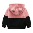 thumbnail image 7 of FAOWME Kids Baby Girls Boys Thick Warm Hooded Outdoor Warm Clothes Pullover Tops Sweatshirts Pink 5-6 Years, 7 of 7