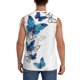 thumbnail image 4 of Balery Blue Flying Butterflies Camisetas sin mangas para hombre, absorbe la humedad y protege contra el mal olor.-Small, 4 of 7