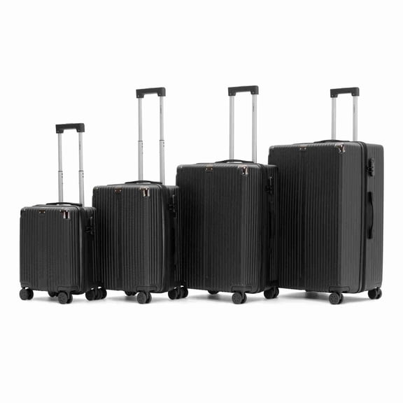 Set de 4 Maletas ABS Compass  Miami de 16",  20", 24" y 28" Color Negro