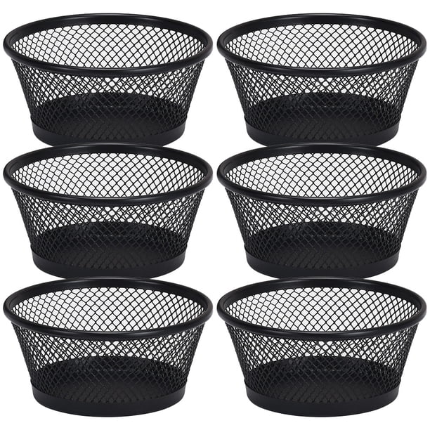 Organizador de clips de papel de 6 piezas, soporte de malla de escritorio, soporte para artículos diversos de mesa, soporte para clips de papel