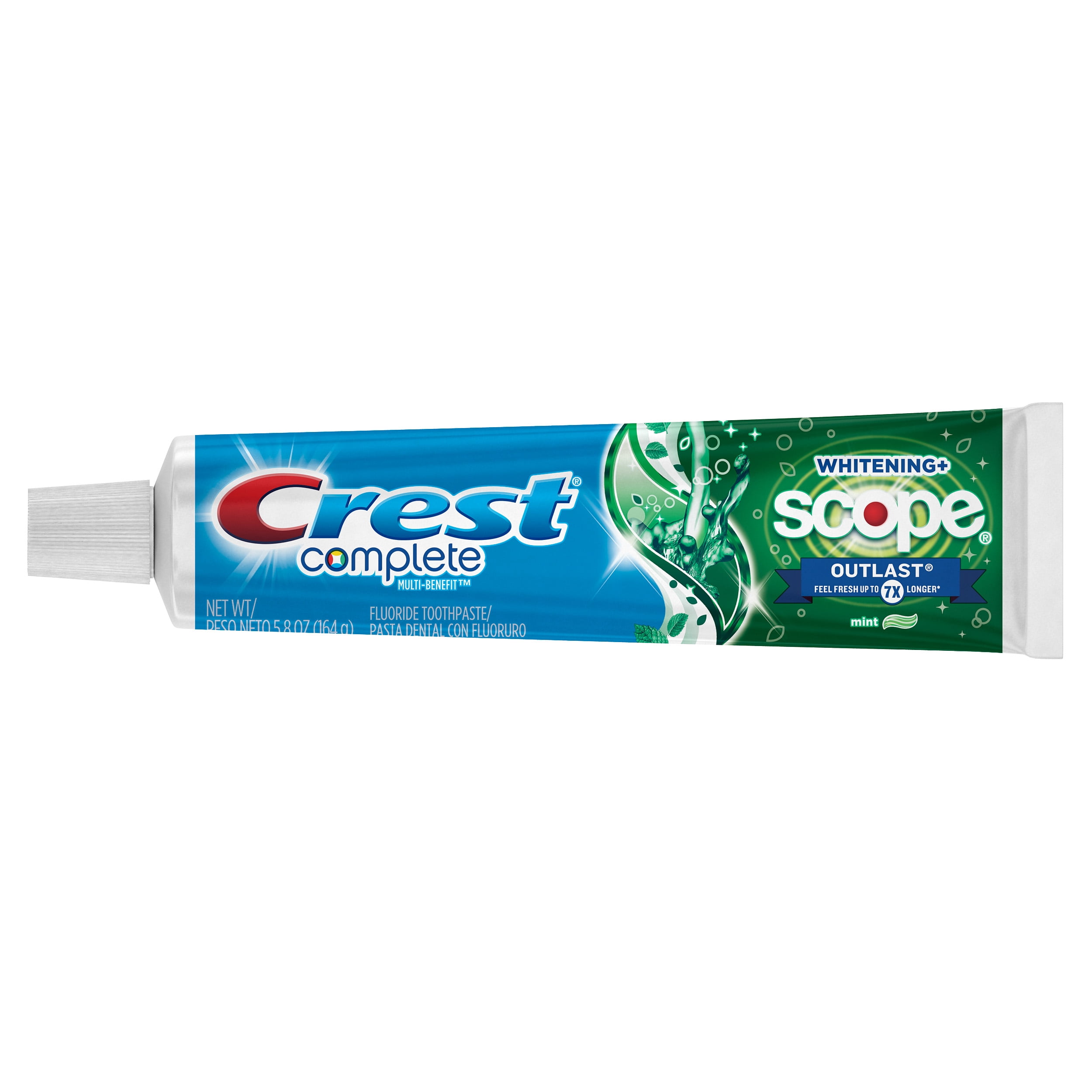 Crest Complete Whitening + Scope Outlast Toothpaste, Mint 5.8 oz, Pack of 3