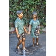 thumbnail image 3 of Nifao Young Compatible Couple Holding Hands Lifesize Bronze Statue – Home Office Decor Sculpture, 31"L x 16"W x 45"H, 3 of 12