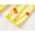 thumbnail image 4 of Beezizac Autumn/Fall/Winter 2- Piece Strawberry Pajamas for Toddler Little Girls Ribbed Jersey Long Sleeves PJ Set Size 10, 4 of 7