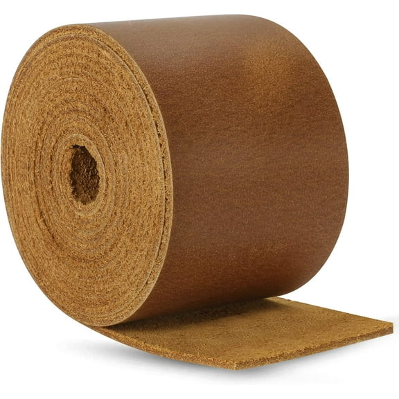 2 Inches Wide Flat Leather Straps for Crafts, Full Grain Leather Strips Cord String for Crafts, Tooling (2mm Thick 72.5 Inches Long Bourbon Brown)