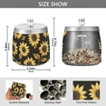 thumbnail image 2 of Yayeee Ashtray with Lid for Cigarette Smokeless Stainless Steel Home Ash Holder, Black Sunflower Pattern, 2 of 7