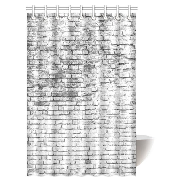 Cortina de Ducha ABPHQTO decoración rústica 120x180 cm con ganchos
