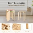 thumbnail image 6 of QRKD Wooden Stackable Stools Set of 4, 18" Square Backless Student Chairs w/Non-Slip Pads, Lightweight Stacking Stools for Kitchen, Classroom, Dining Room 330lb Capacity, 6 of 7