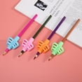 thumbnail image 2 of 4pcs Hollowed Kids Writing Pencil Holder Rubber Pen Grip Posture Correction Tool, 2 of 8