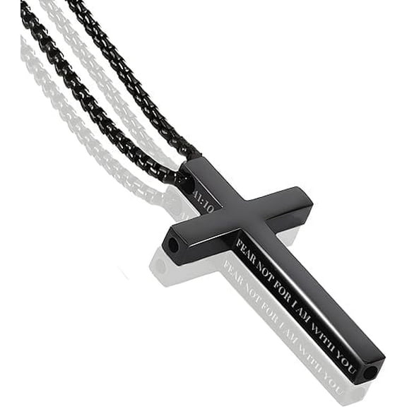 Cross Breathing Necklace for Men & Women – Stainless Steel Anxiety Relief Necklace