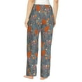 thumbnail image 3 of Naloa Floral Squirrel Print Women’s Ultra-Soft Comfy Pajama Lounge Pants with Pockets & Drawstring, 3 of 8