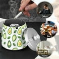 thumbnail image 4 of Yayeee Ashtray with Lid for Cigarette Smokeless Stainless Steel Home Ash Holder, Avocado, 4 of 7
