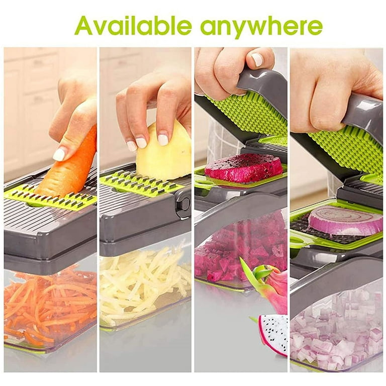 Vegetable Chopper, Kitexpert Onion Chopper Dicer Veggie Chopper with 8  Blades and Container with Lid, 13-in-1 Spiralizer Chopper Vegetable Cutter