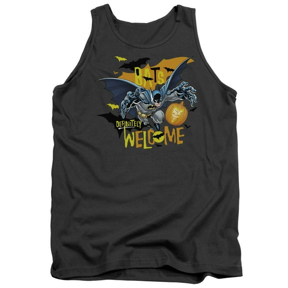 Batman Bats Welcome Adult Tank Top Charcoal