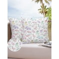thumbnail image 6 of Pack of 2 Outdoor Pillow Covers, Spring Line Painting Whale Elephant Rabbit Waterproof Square Throw Pillowcase Cushion Decorative Pillow Covers for Couch Patio Tent, 26x26 in, 6 of 6
