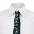 thumbnail image 3 of Men's Tie, Lily Iris Violet Blooms Motif, 3.7", Dark Teal and Multicolor, by Ambesonne, 3 of 4