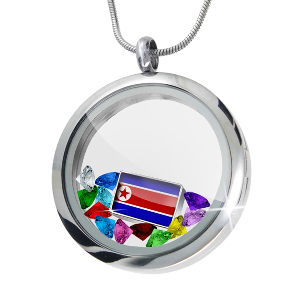 Floating Locket Set North Korea Flag NEONBLOND by NEONBLOND