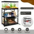 thumbnail image 4 of TC-HOMENY Fish Tank Stand 10-37 Gal, Aquarium Stand with Adjustable Shelf w/ 1000LB Load Capacity, Multipurpose Metal Reptile Tank Stand w/ Double Storage Design & Adjustable Shelves, Black, 4 of 9