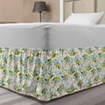 thumbnail image 1 of Floral Bed Skirt, Rhythmic Colorful Flowers Yellow Petals Pattern, Elastic Bedskirt Dust Ruffle Wrap Around for Bedding Decor, 4 Sizes, White Multicolor, by Ambesonne, 1 of 2