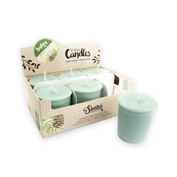 Bayberry Fir Soy Votive Candles - Scented with Natural Fragrance Oils - 6 Green Natural Votive Candle Refills - Christmas & Holiday Collection
