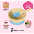 thumbnail image 3 of Abiie Octopod Bamboo Suction Bowl -  Baby Bowl with Suction for 4 months and up, High-Chair Bamboo Baby Plate, Mess-Free Toddler Suction Plates, Ergonomic Baby Feeding Supplies - (Blue), 3 of 6