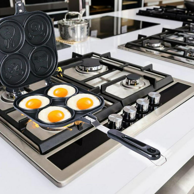  CAINFY Pancake Pan Nonstick-Suitable for All Stovetops &  Induction Cooker, 10.5 Inch Mini Silver Dollar Grill Blini Griddle Crepe Pan,  4 Molds Cake Egg Skillet, 100% PFOA Free Coating: Home 