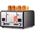 thumbnail image 1 of Peach Street Slice Toaster Compact Bread Toaster with Digital Countdown, Wide Slots, Auto-Pop Stainless Steel, 6 Browning Levels, Removable Crumb Tray, with Defrost, Bagel, and Cancel Function (Black,, 1 of 8