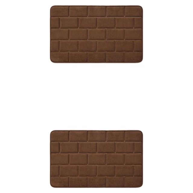 Maytalsory Quick-drying Bathroom Rugs Exquisite Crafted For Easy Cleaning Toilet Rugs Bath Mat Carpets Coffee 2PCS