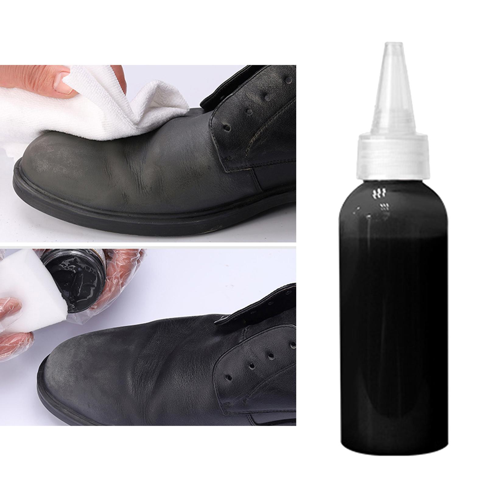 Kit Teinture Cuir Noir + Fixateur - Pour Réparer, Rénover Et Changer La Couleur Du Cuir (30ml + 50g)
