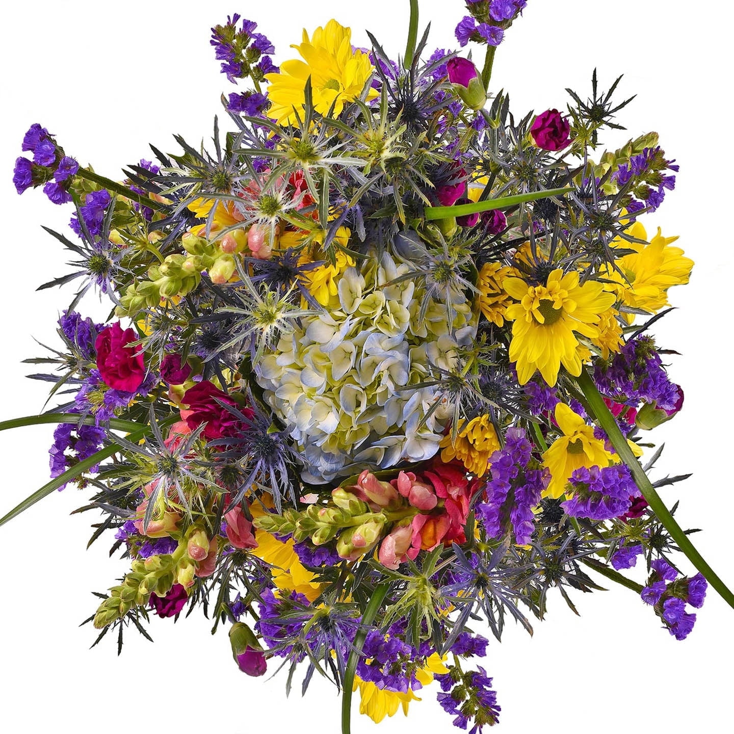 Garden Flowers Mixed Bouquet 10 Pack of Red, Yellow, Purple, White Farm Direct Fresh Cut Flowers by Bloomingmore