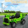 thumbnail image 6 of Acekid Ride Ons,12V Ride on Dump Truck,Ride on Car with Electric Dump Bed,Remote Control and Extra Shovel,Construction Vehicle with USB,MP3,Music Player,Battery Indicator,Green, 6 of 8
