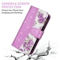 thumbnail image 5 of Furiet for Samsung Galaxy S24/S25 5G Floral Wallet Case with Flip Zipper Purse Wrist Strap Shoulder Strap Luxury Glitter PU Leather Card Holder Stand Phone Cover for S 24 24S 25 25S G5 Women Purple, 5 of 8
