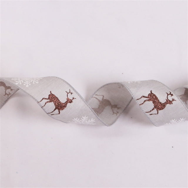 Vaidha 10m Long Deer Snowflake Ribbon Home Printing Christmas Tree Decoration Ribbon