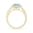 thumbnail image 2 of Angara Natural 1.6 Ct. Aquamarine with Diamond Halo Ring in 14K Yellow Gold for Women (Ring Size: 11.5), 2 of 10