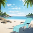 thumbnail image 3 of 73cm Extra Long Microfiber Beach Chair Cover Recliner Double Beach Layer Towel Towel W5v8, 3 of 8