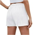 thumbnail image 3 of Mlzmgr Linen Shorts for Women Drawstring Elastic Waisted 5" Shorts Summer Beach Casual Shorts, 3 of 4