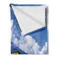 thumbnail image 2 of Italy Soft Flannel Fleece Throw Blanket, Panoramic Landscape of Lake Como Mountains and Clouds Digital Image Print, Cozy Plush for Indoor and Outdoor Use, 70" x 90", Blue and Green, by Ambesonne, 2 of 5