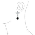 thumbnail image 3 of Bling Jewelry Womens Bridal Art Deco Cluster Floral CZ Teardrop Chandelier Clip-On Earrings RubyOnyx, 3 of 4