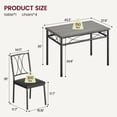 thumbnail image 2 of Ourlova 5 Pcs Dining Table Set for 4 With 4 Upholstered Chairs and Wood Table Top Gray, 2 of 8