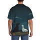 thumbnail image 3 of Balery Farm Dog Duck Moonlight Camisa Casual de Manga Corta con Botones para Hombre, Texturizada, Estilo Cubano, para Playa, Verano-Small, 3 of 5