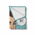 thumbnail image 2 of Lips Soft Flannel Fleece Blanket, Top Secret Silence Businesswoman Concept Comic Pop Art Retro Style on Dotted Pattern, Cozy Plush for Indoor and Outdoor Use, 50" x 60", Multicolor, by Ambesonne, 2 of 6