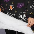 thumbnail image 3 of Oversized Wearable Blanket Hoodie,Halloween Colorful Spooky Elements Sherpa Blanket Hoodie with Super Pockets,Super Warm Fuzzy Pullover for Women & Men, 3 of 6